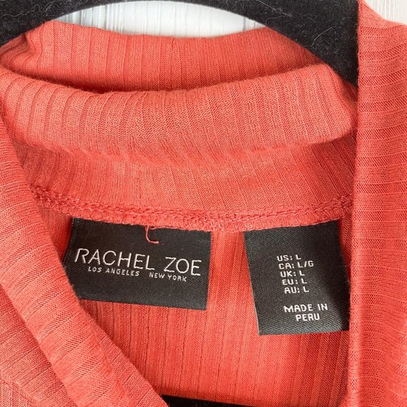 Rachel Zoe orange sleeveless blouse size Large ribbed - Picture 3 of 3